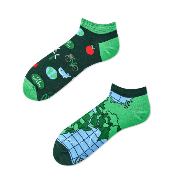 Many Mornings – verrückte, bunte mismatched Sneaker Socken – Save the Planet – Rettet den Planeten Gr. 35-38