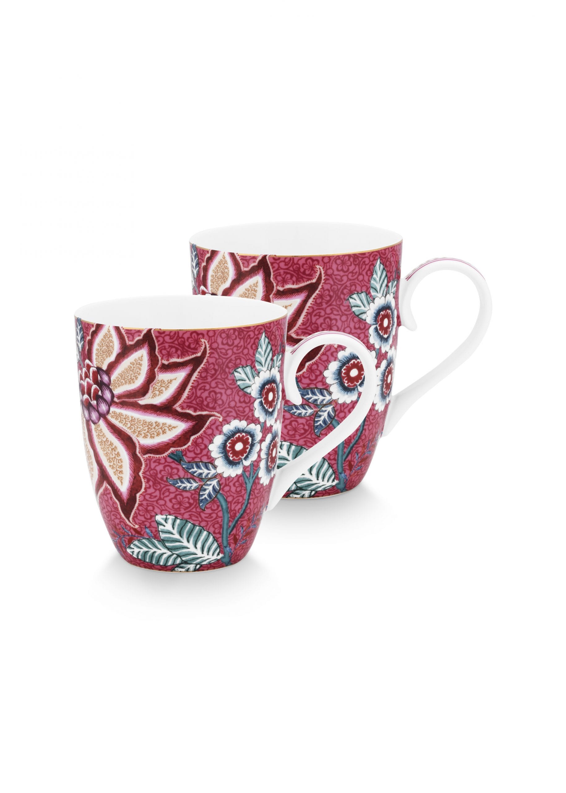 PiP Studio - Flower Festival, dark pink, 2er Set Tasse L , 350 ml