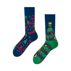 Many Mornings – verrückte, bunte mismatched Socken – Xmas Tree / Weihnachtsbaum Gr. 39-42