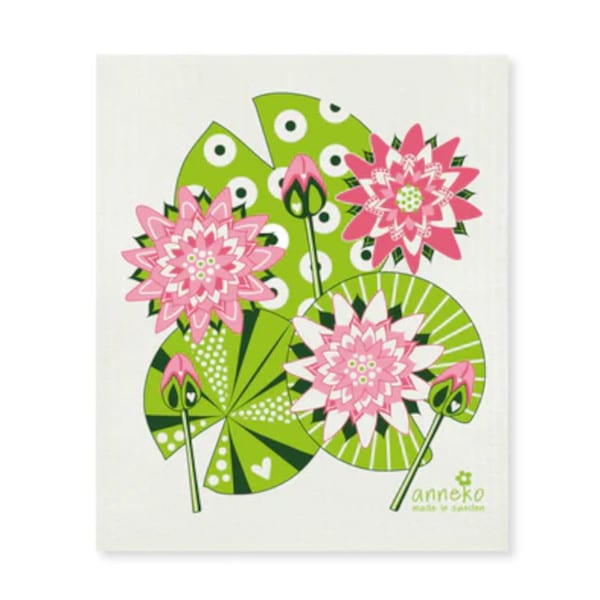 Anneko Design  - Swedish Dishcloth - Spülschwamm - Water Lily / Wasserlilie