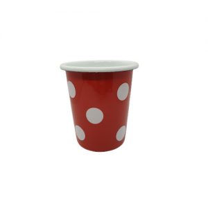 Münder Email -   Becher konisch, rot Polka Dot ,  Ø 8,3 cm Polka Dot