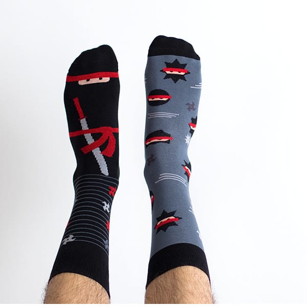 Nanushki -Happy Friends – verrückte, bunte mismatched Socken – Foot Fighter / Ninja – Gr. 40-43 – Bild 2