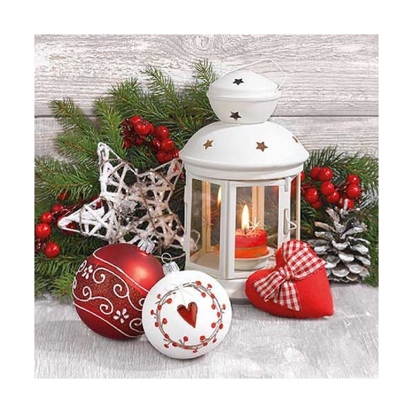 Ambiente - Paper Napkins / Servietten - White Lantern / Windlicht - 33 x 33cm