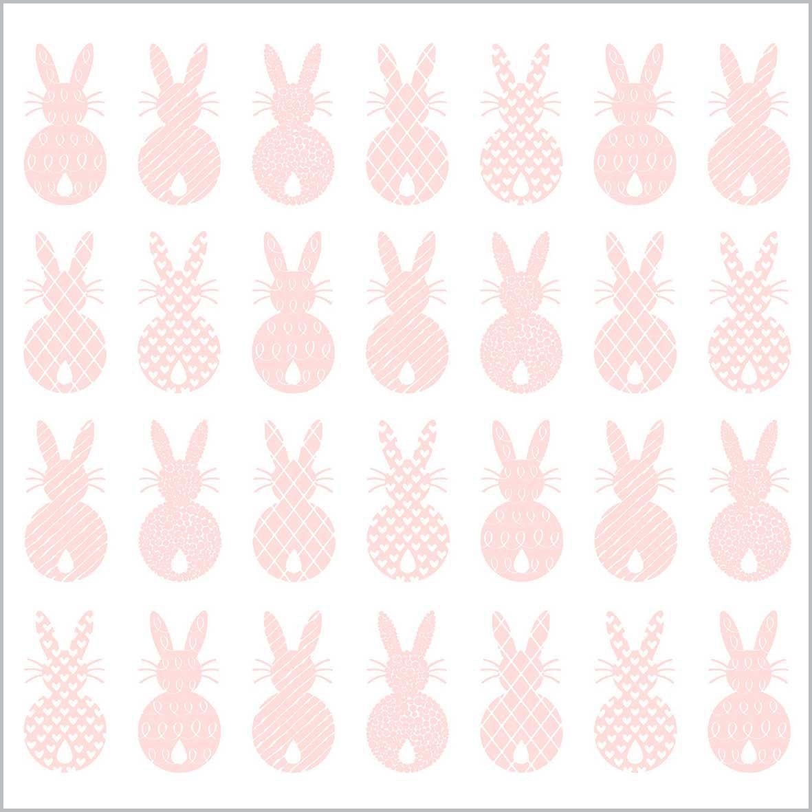 PPD - Paper Product Designs - Paper Napkins / Servietten - Pure Easter Rabbits, rosé - 33 x 33cm