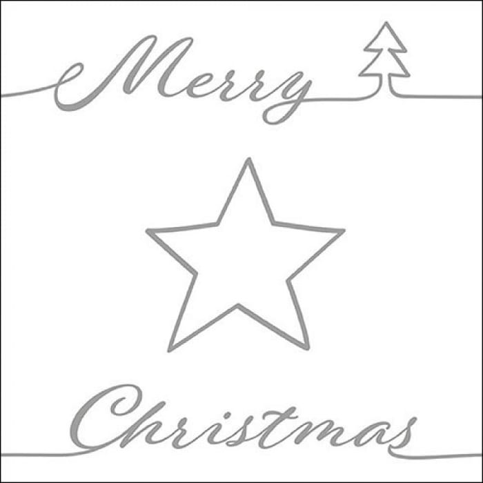 Ambiente - Paper Napkins / Servietten - Christmas Star, silver - 33 x 33cm