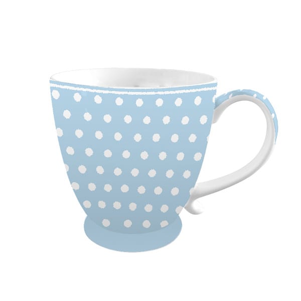 Isabelle Rose - Porzellan Tasse - Polka Dots, pastell blue,  430ml