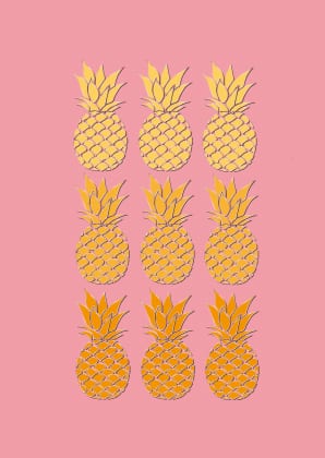 Postkarte - Toni Starck - Pineapples