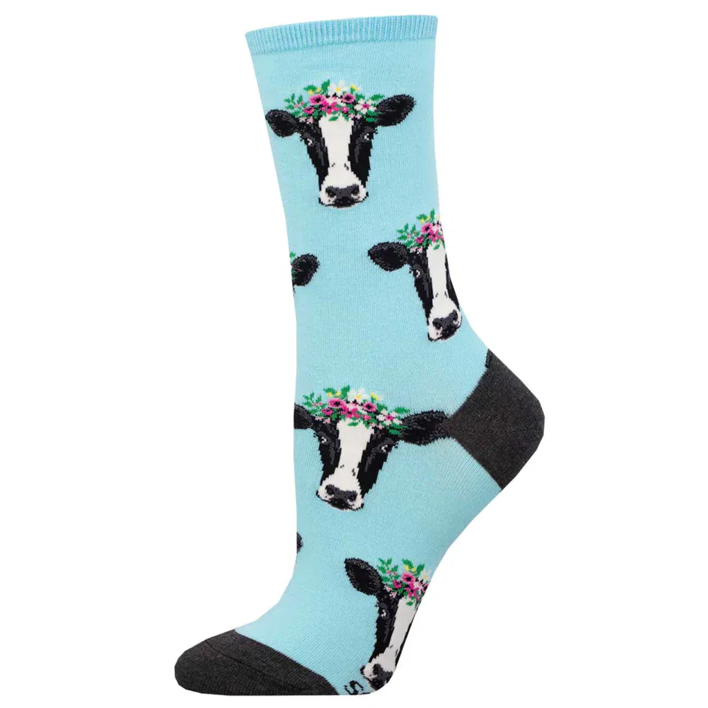 Socksmith  - Damensocken - Wow Cow- Gr. 36-42 / Einheitsgröße, blau