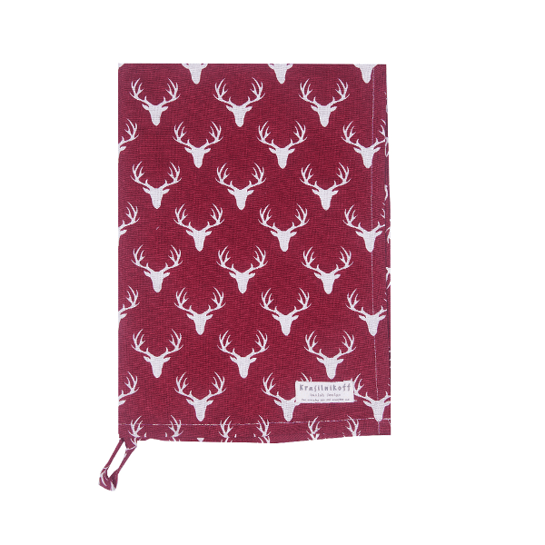 Krasilnikoff - Geschirrtuch KW14527 Antlers / Geweihe, Red