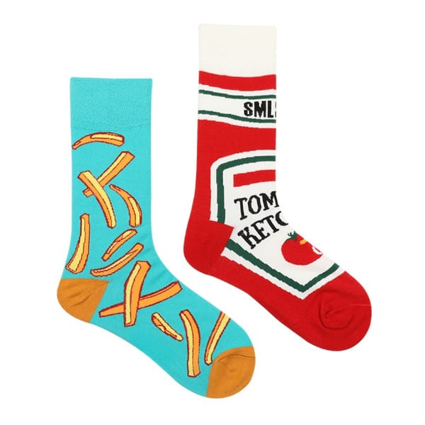 Musthaves – Socks / Socken Unisex – Einheitsgröße Gr. 38 -45 - Pommes Frites / Ketchup