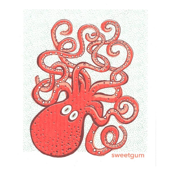 More Joy nachhaltiges Schwammtuch - Sweetgum - Octopus / Oktopus, Krake