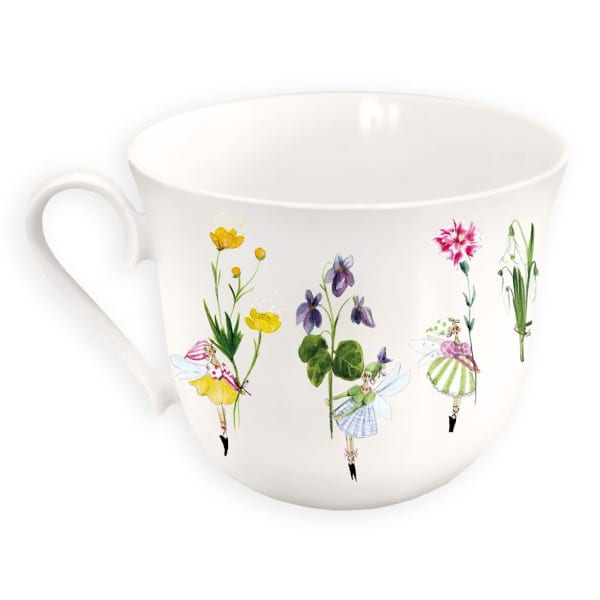 Grätz Verlag - Silke Leffler - Porzellantasse / Teetasse - Schön, dass es Dich gibt - Elfen, Blumen, Feen