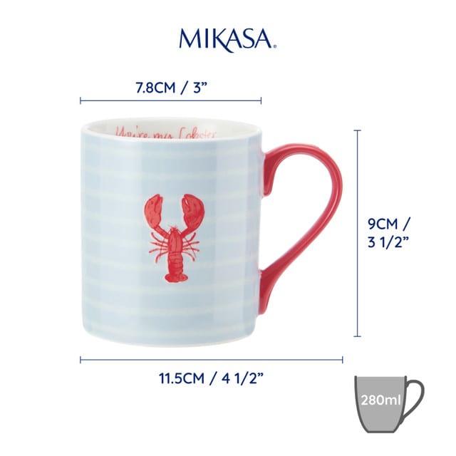 Mikasa  - Lobster / Hummer  - Porzellan Becher mit geradem Rand, 280ml – Bild 3