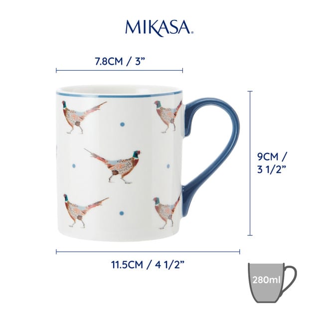 Mikasa  - Pheasant / Fasan  - Porzellan Becher mit geradem Rand, 280ml – Bild 3