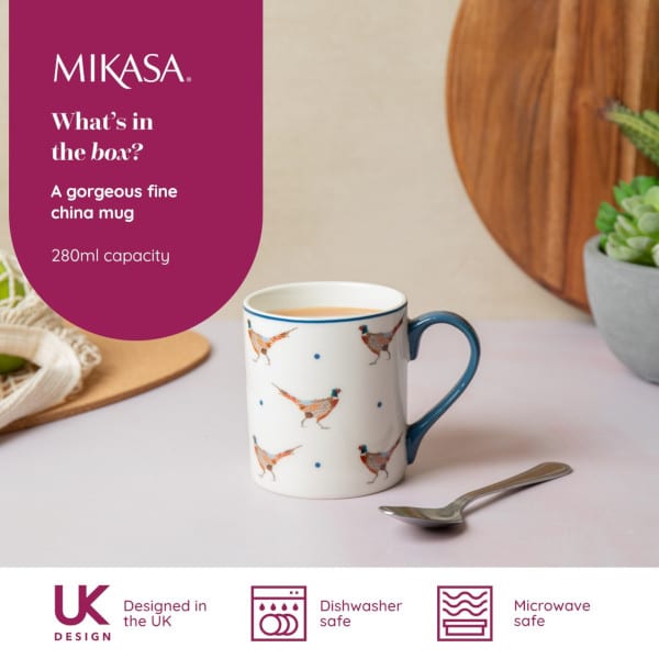 Mikasa  - Pheasant / Fasan  - Porzellan Becher mit geradem Rand, 280ml – Bild 4