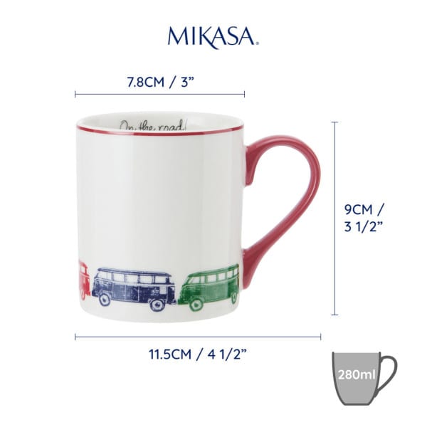 Mikasa  - Camper Van , Bus  - Porzellan Becher mit geradem Rand, 280ml – Bild 3