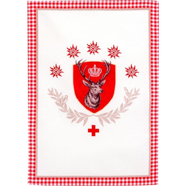 KRACHT  - Geschirrtuch / Tea Towel - Halbleinen, Schweizer Hirsch
